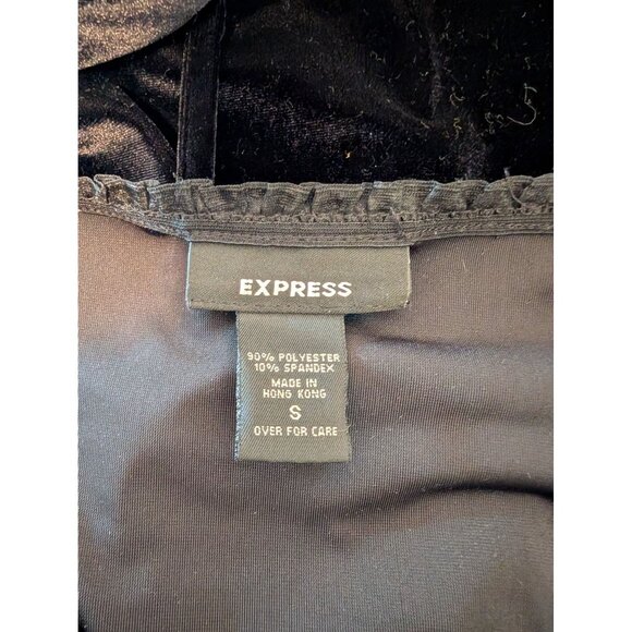 Express Small Black Velvet Top Fairy Grunge Witchy - Picture 3 of 3